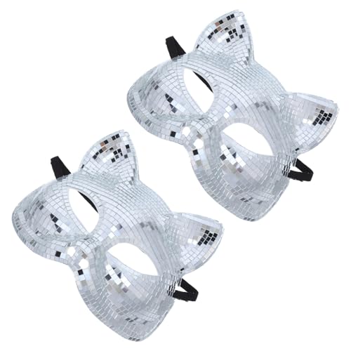 Masque disco chat paillettes miroir indispensable pour compléter votre déguisement de cosplay