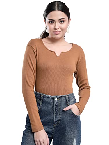 Image of Q - RIOUS Women's Solid Full Sleeve Scoop Neck Top