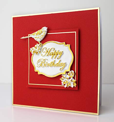 Happy Birthday Mini Plaque Silicone Mould for Cake Decorating, Crafts, Cupcakes, Sugarcraft, Candies, Chocolate, Card Making and Clay, Food Safe Approved, Made in the UK