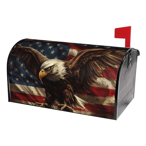 Image of Mailbox Covers Magnetic Standard Size,18 inchx21 inch American Eagle with Flag Spring Summer Magnetic Mailbox Covers for Holiday Outside Yard Decor