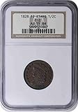 1828 Half Cent 12 Stars C-2 AU55BN NGC