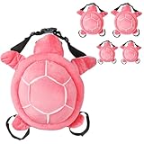 スキー サポーター 大人用 子供用 ヒッププロテクター スキー スケート スノボ 保護用 衝撃吸収かわいい亀のクッション タートル スノーボード スキー 落下防止膝パッド防水ヒップパッドセット ヒップパッド + 膝パッド 2 個 + 肘パッド 2 個 (S,ピンク)