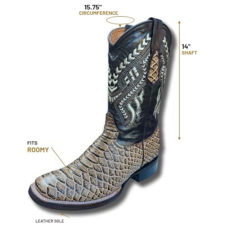 Image of Men's Alex Western Cowboy Boots Square Toe Pull On