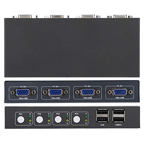 KVM Switch 4 Input 1 Output 4 Poorten VGA Iron Shell USB2.0 Computer Host Accessoire, KVM Switcher Ondersteuning Voor… - Image 8