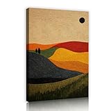抽象的な風景キャンバスウォールアートモダンヒルズサンセットプリント現代自然アートワークリビングルーム寝室オフィス装飾用絵画80x125cmインナーフレーム