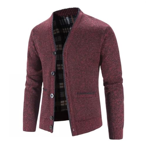 Winter Fashion Solid Color Thick Warm Single-Breasted Sweater Men's Casual Loose Sweater3