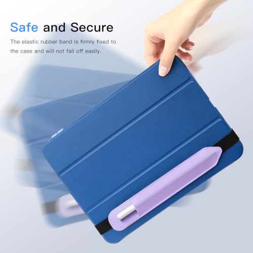 Image of MoKo Pencil Case Holder Fit The Apple Pencil (Pro and USB-C and 1st and 2nd Gen), Detachable Elastic Pocket for Stylus Pen with Elastic Band Attached to iPad Case, Purple Lavender