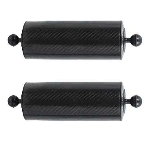 BGNING Carbon Fiber Float Arm Aquatic Dual Floating Ball Arm Extend Bracket Diving Buoyancy Arm D80MM for Underwater Camera Diving Tray (2pcs 10inch)