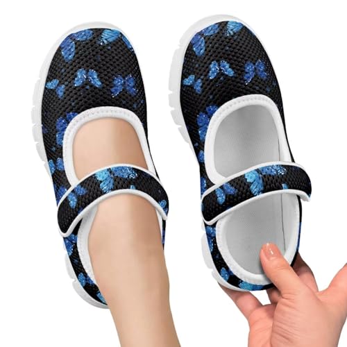 Little Girl Butterfly Mary Jane Shoes for Girls Ballet Flats Princess Costume Dance Strap Shoes4