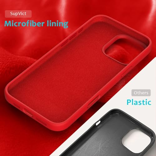Image of FIRST MART Silicone Back Case for iPhone 16 Pro, Soft-Touch Phone Back Cover for Apple iPhone 16 Pro - Red
