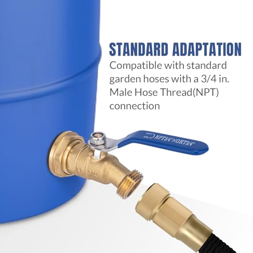Brass-Water-Container-Rain-Barrel-Faucets-Lead-Free-Spigot-Kit-55-Gallon-Water-Tank-Faucet34Inlet-to-34GHT-Male-Thread-Outlet-Suitable-for-Garden-Hose-Thread-Connection