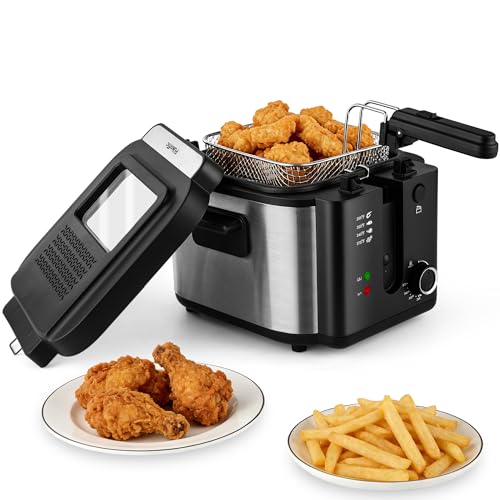 Pukomc Electric Deep Fryer with Removable Basket