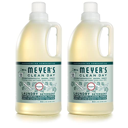 Image of MRS. MEYER'S CLEAN DAY Liquid Laundry Detergent, Infused with Essential Oils, Birchwood, 64 Fl oz (Pack of 2)