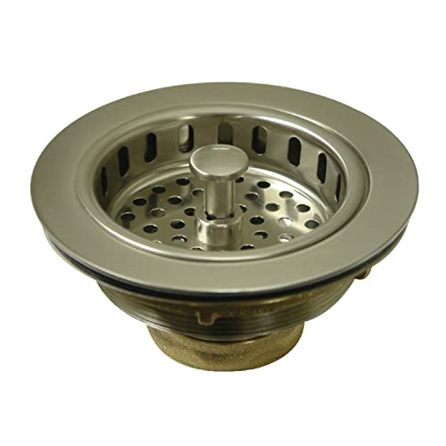 Kingston Brass KBS1008 Cast Heavy Duty Basket Strainer, 4-1/2", Brushed Nickel