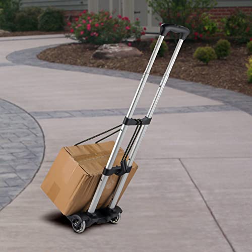 KEILEOHO Folding Hand Truck, 88 Lbs/40 Kg Capacity Small Foldable Luggage Cart with 2 Wheels and 2 Bungee Cords, Solid Construction Utility Cart, Portable Fold Up Dolly for Moving and Shopping by KEILEOHO - Image 6