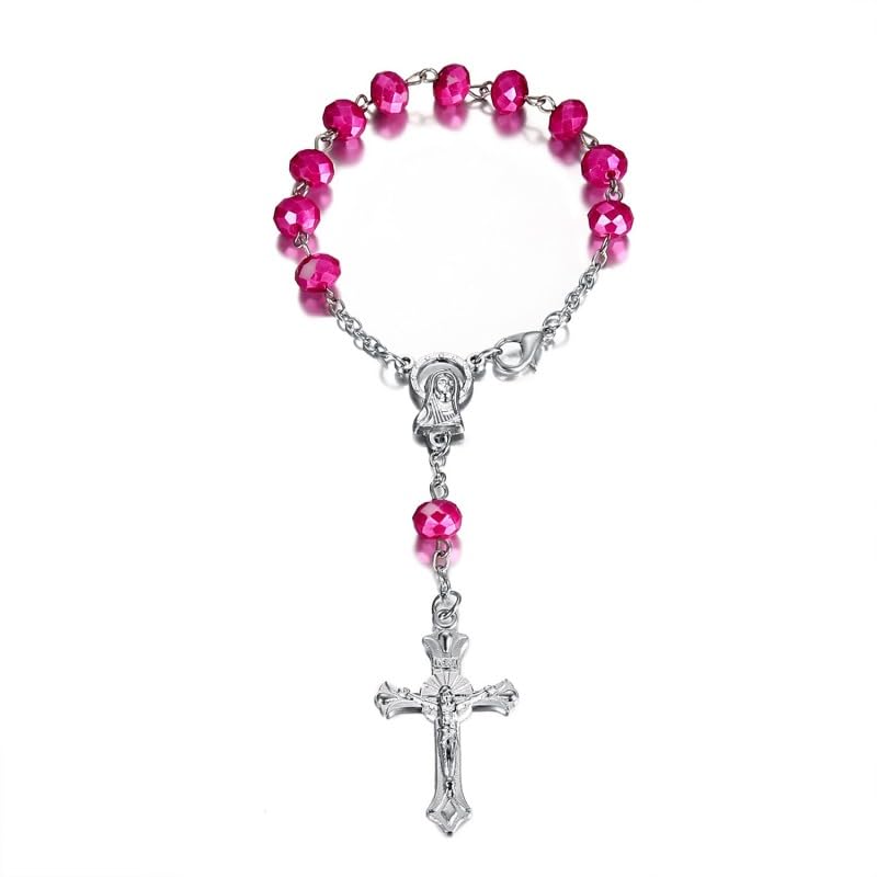 Chapelet Catholique Pour Rétroviseur De Voiture – Avec Vierge Marie Et Crucifix, Décoration Et Protection