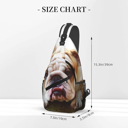 Bolso cruzado para hombre mochila diagonal con diseño bulldog miniatura 3