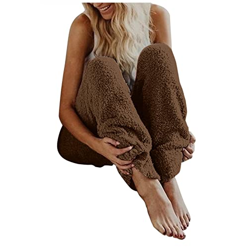 FACAIAFALO Warme Hose Damen Fleece Winter Elegant Lang Haushose Gefüttert Thermohose Pyjamahose Flauschig Warm Haushose Teddyhose Sporthose Thermal Pants Yogahosen Winter Hosen Cover