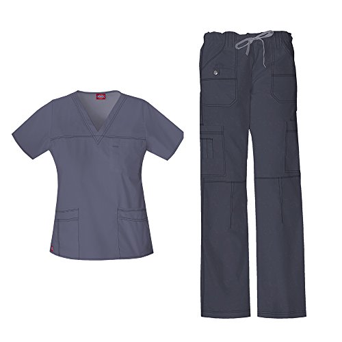 Dickies Women's Gen Flex Junior Fit 'Youtility' Top 817455 & Low Rise Drawstring