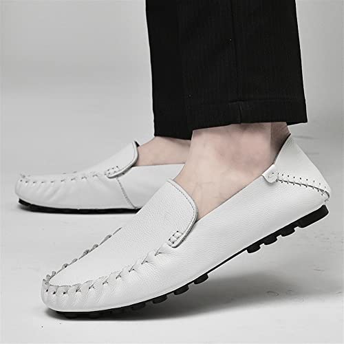 Men's Loafers Shoes Genuine Leather Rubber Sole Stitching Details Round Toe Simple Anti-Slip Flat Heel Slip Resistant Wedding Walking Slip-ons2