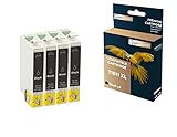  QUALITONER - 4 Cartouches Compatible pour EPSON T1811 XL T1811XL Noir (Pâquerette) pour Epson Expression Home XP-215 XP-215 XP-215 XP-215 XP-215 XP-2