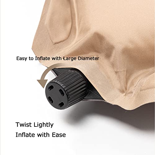Colchoneta de dormir doble autoinflable con almohada, conectable, impermeable, compacta para mochileros y camping