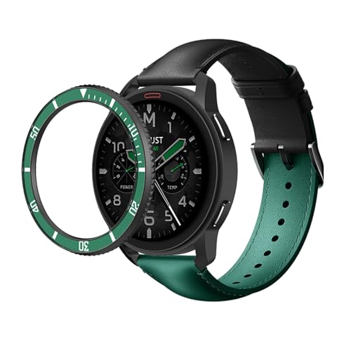 Sikai Bisel para Xiaomi Watch S3 1,43”- Bisel Ligera de PC Compatible con Xiaomi Watch S3 1,43”, Varios Diseños y Colores Disponibles (Negro Edge & Color Esmeralda, Tipo G1)