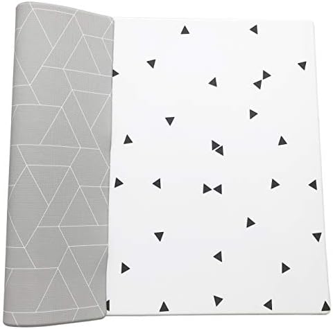Ofie Mat, Soft Baby Play mat, 2m x 1.4m, Reversible, Non-Toxic by LIittle Bot (Zen line + Triangle, Large)