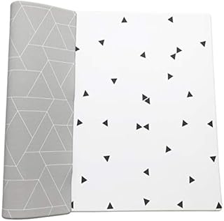 Ofie Mat, Soft Baby Play mat, 2m x 1.4m, Reversible, Non-Toxic by LIittle Bot (Zen line + Triangle, Large)