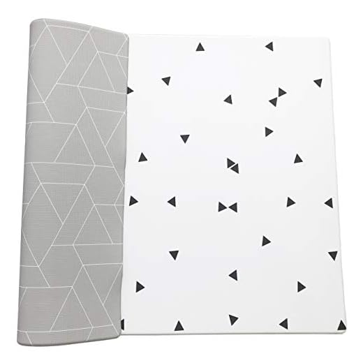 LITTLE Bot Ofie Tapis, Tapis de Jeu Doux, 2m x 1,4m, réversible et Non Toxique de (Zen Line+Triangle, Large)