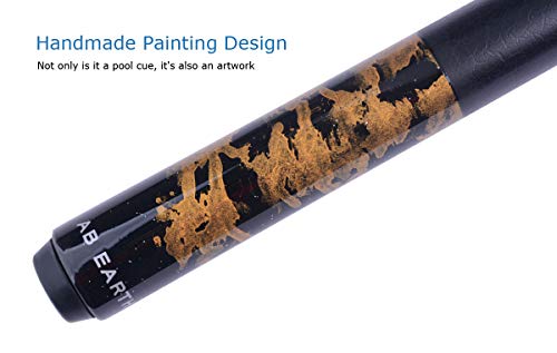 AB Earth Pool Cue Billiards Maple Stick Handmade Painting Design (2nd Generation) Glue on Tip, B33 21oz