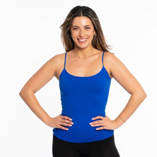 Image of Malibu Sugar Womens Camisole Tank Tops - Seamless Fitted Spaghetti Strap Cami Stretch Basic Womens Camisole for Layering XS-M
