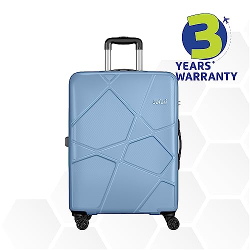Safari Pentagon Plus 75 Cms Large Check-in Polypropylene Hardshellsided 8 Wheels Luggage/Suitcase/4 Wheel Inline Trolley Bag with TSA Lock (Slate Blue)