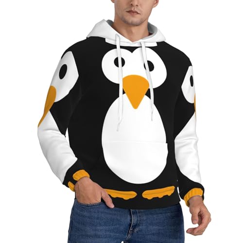 Sweat pingouin pour homme : pull à capuche et cordon de serrage pour un style casual quotidien