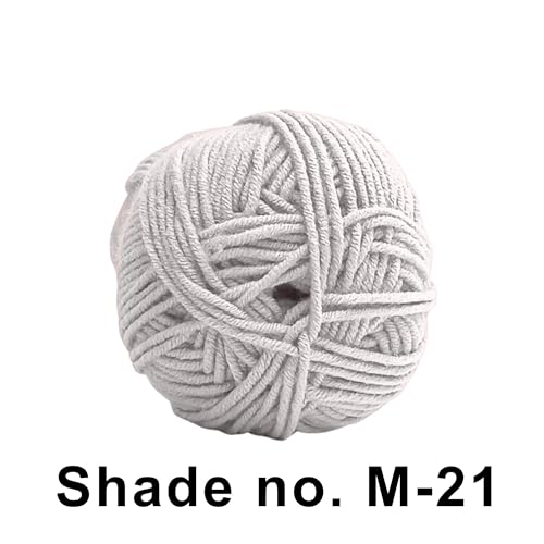 Image of VCR 4ply Warm White Yarn, 100 Grams Hank, 190 Meters Length, Acrylic Ball for Crochet and Knitting, Soft Crosia Threads, Pack of 1 Yarn, Suitable for DIY Crafts