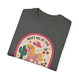 babytheboss Pink Pony Club, Unisex Garment-Dyed T-Shirt, Cute Kawaii Cartoon Retro Western Cowgirl Graphic Tee CE-032