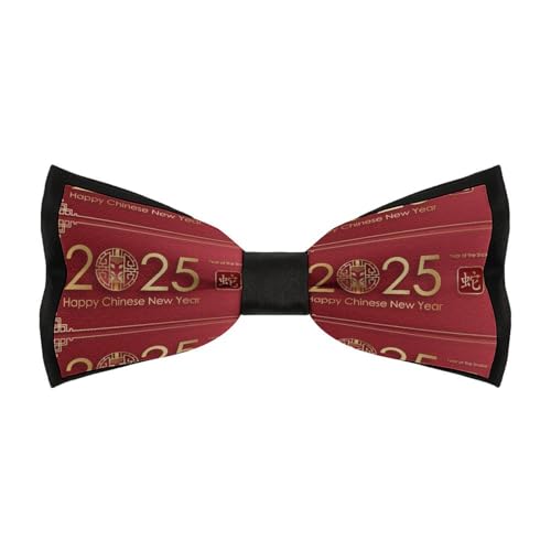 JYYAU Year Of The Snake 2025 Happy Chinese New Year 2025 Bow Tie Adjustable Necktie For Men Business Fashion Pre-tied Tie Neckwear Novelty Accessory For Weddings Party Festival