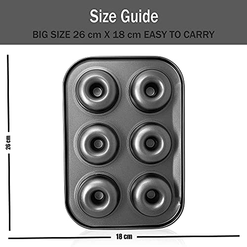 plastific 6 Cup Muffin Cake Pan Baking Tray Cupcake Deep Tin Fairy Steel Bakeware - Bakeware Pan Tray Mould Non Stick Coating (6 Cup Metal Donut Tray) - Image 6