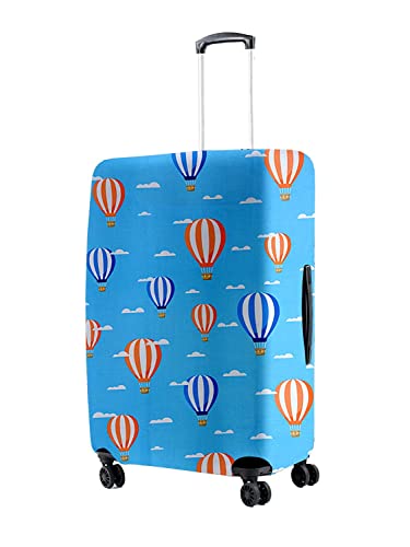Image of Cortina Eco-Friendly Abstract Print Luggage Protective Cover|Large|Fits 26-30 Inch Luggage|Polyester-Spandex|72cm (28 inches)|Travel Suitcase Protectors|Anti Scratch|Pack of 1|Blue 2