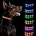 Hund und günstig Kaufen-Hundehalsband Leuchtend USB Aufladbar Wasserdichtes LED Leuchthalsband Hund breit mit 7 Farbwechsel für Kleine Mittlere Große Hunde langhaar Einstellbar Sicherheit Hundehalsband, 30-40cm, S