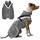 DOGOPAL Regenmantel Hund wasserdicht für kleine & große Hunde - Hunderegenmantel mit Reflektorstreifen - Wasserdichter Hundemantel, Regenschutz & Regenjacke (Grau, M)