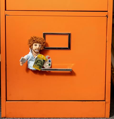 Muñeco imán Bob Ross peluche de 4 pulgadas miniatura 3