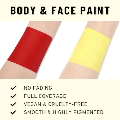 Image of BADCOLOR Spain Red Yellow Face Body Paint Stick Set, Oil Based Sports Fan Makeup Stick, Waterproof Sweatproof Cream Face Paint for Football, Rugby, Softball, Baseball, Lacrosse, Sports Accessories