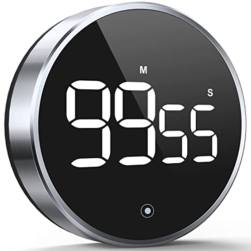 Secura Home Kitchen Timer, Large Led Digital Timer, Classroom Magnetic Timer, Adjustable Volume, Brightness, Easy For Cooking/Study/Office/Exercise (Smooth Knob) #TOP27