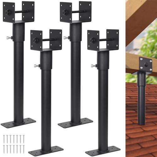 3.6 Heavy Duty Saddle Roof Riser for Patio Pergolas 16-1/2 High (Black - Set of 4)