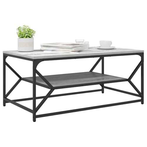 vidaXL Table Basse Gris Sonoma 90 x 50 x 40 cm, Table de café Moderne rectangulaire, Meuble en Bois résistant, Accent Pratique pour Le Salon