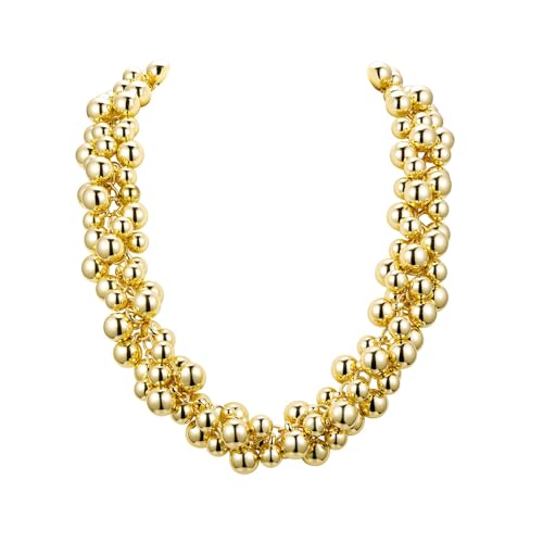 Gold Ball Necklace 18K Beaded