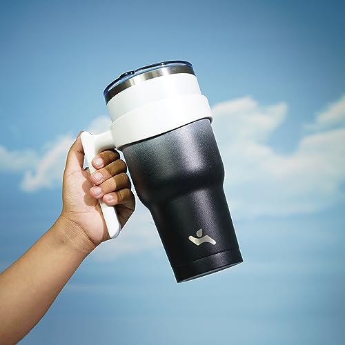 Image of Konokyo 30 oz Tumbler with Handle and Straw, Insulated Travel Mug