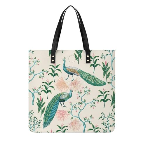 Sac à bandoulière fleur paon idéal en voyage et tote bag shopper de weekend
