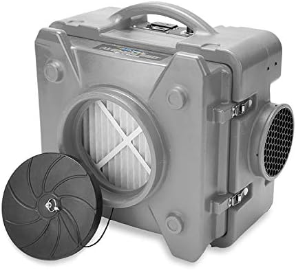 BlueDri BD-AS-550-GY Negative Machine Airbourne Cleaner HEPA Scrubber Water Damage Restoration Equipment for Air Purifier, Single Unit, Grey , Gray